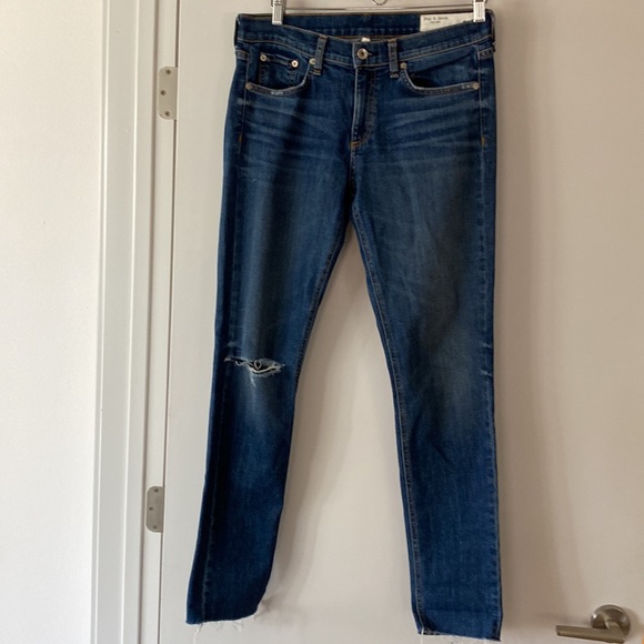 rag  & bone, boyfriend ankle, w/raw hem. Inseam 30.5”, waist is 34”. - Picture 2 of 6